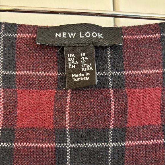 Double-Breasted Plaid Pinafore Dress by New Look - Picture 3 of 7